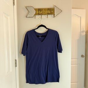 Lane Bryant Navy V-Neck Perfect Sleeve Size 10/12 T-Shirt